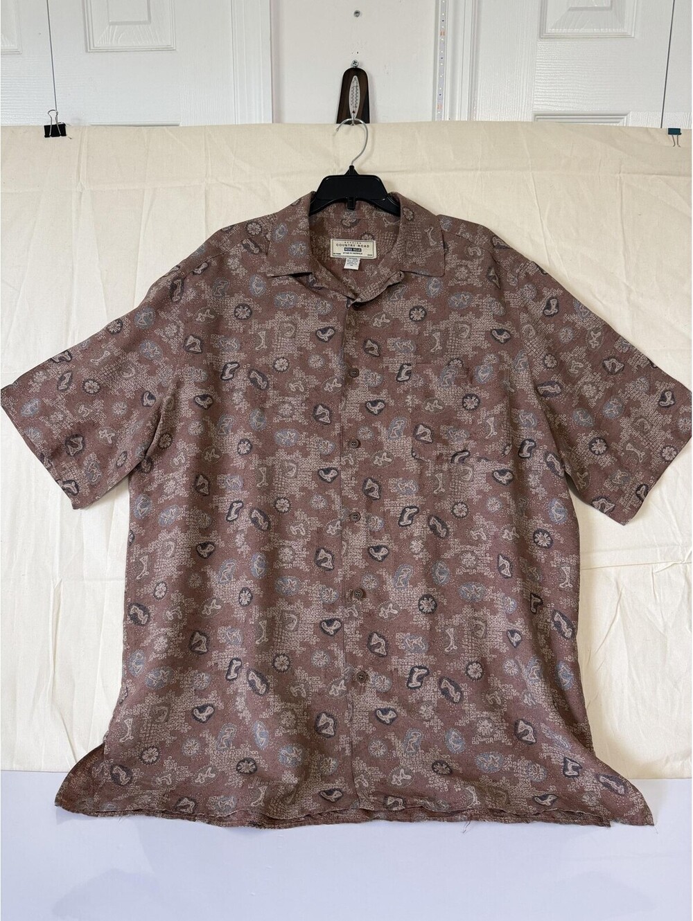 Country Road WDRK Wear Brown Patterned Button-Up Shirt Medium